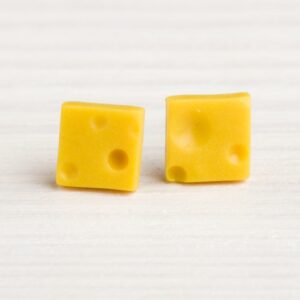 Boucles d'oreilles puces fromage emmental miniature