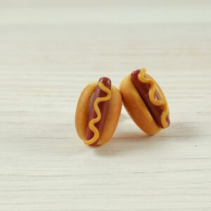 Boucles d'oreilles puces hot dog