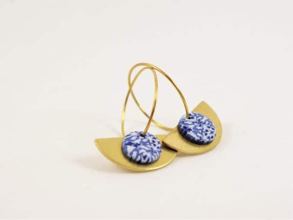 Boucles d'oreilles Jacinta azulejos et laiton brut